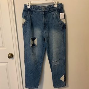 New with Tags Free People patchwork jeans